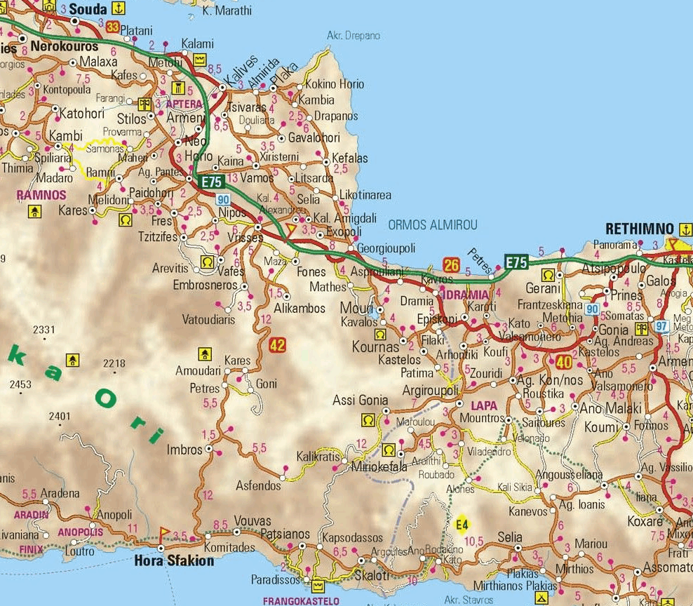 Map - the area of Apokoronas - Crete